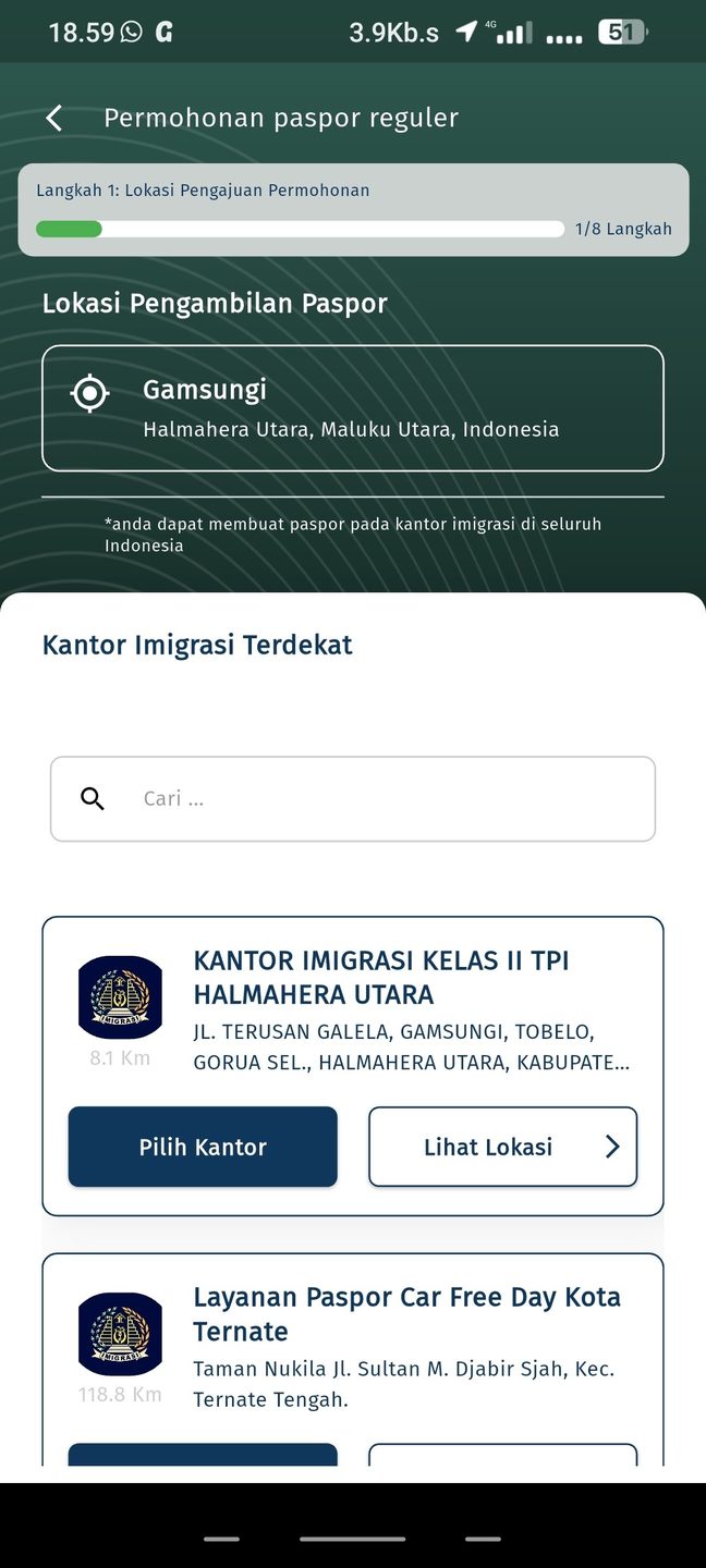 Cuplikan aplikasi M-Paspor 2 dari 7