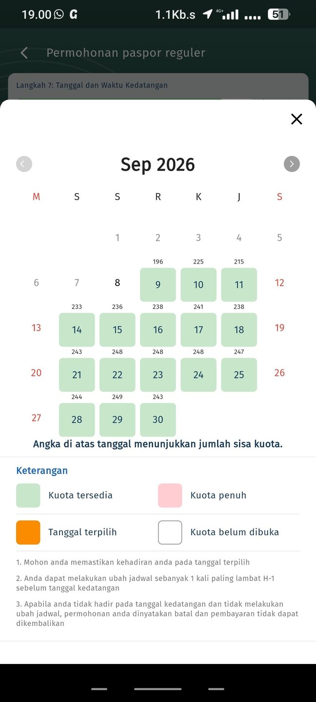 Cuplikan aplikasi M-Paspor 3 dari 7