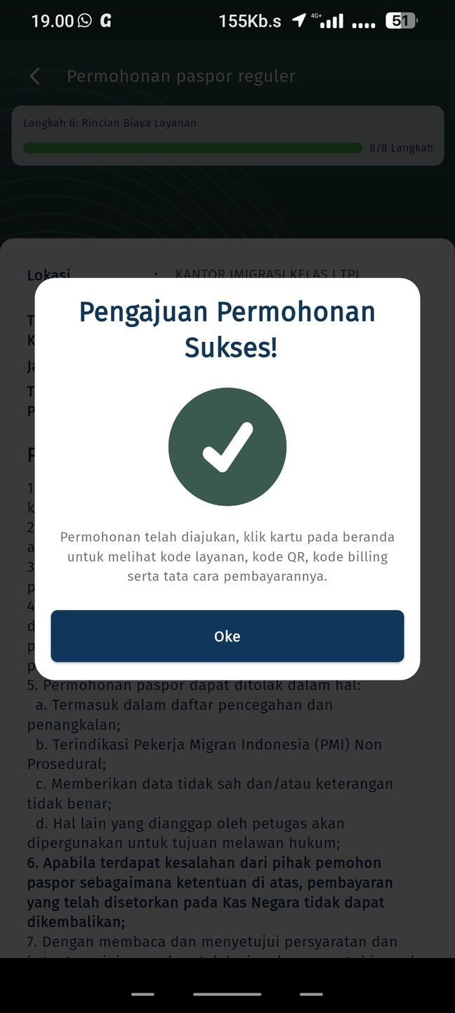 Cuplikan aplikasi M-Paspor 5 dari 7